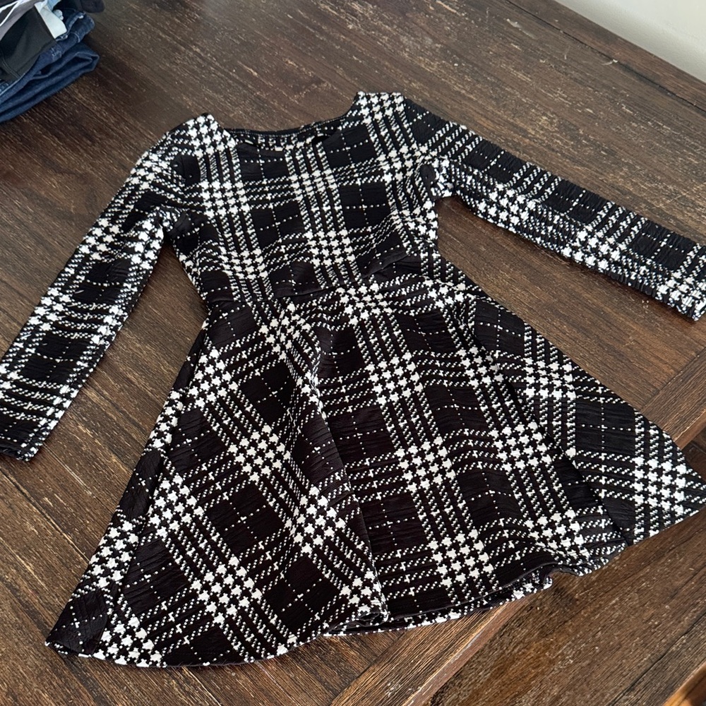 The Children's Place Black and White Plaid Dress